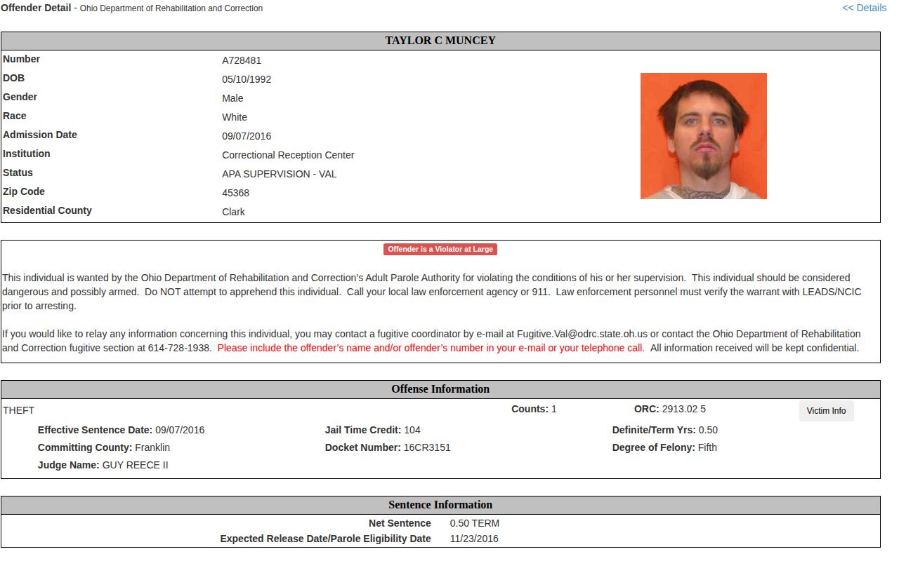 Clark County parole and probation ODRC supervision fields